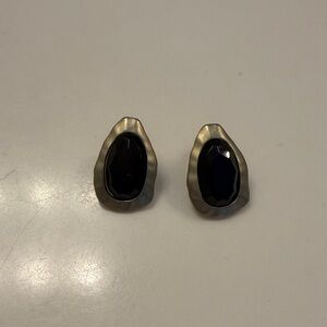 Black and Gold Stud Earrings